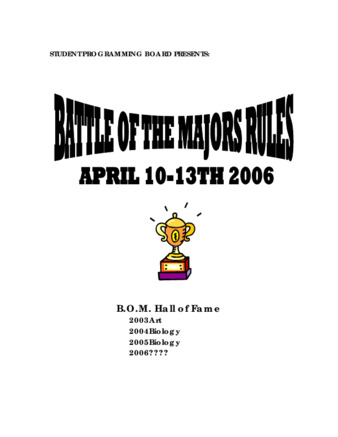 2006 Student Programming Board Battle Of The Majors Rules thumbnail