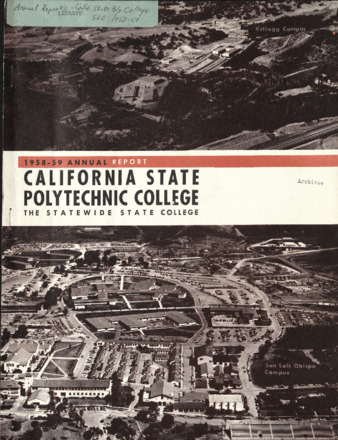 Annual Report, California Polytechnic State College, 1958-59 thumbnail
