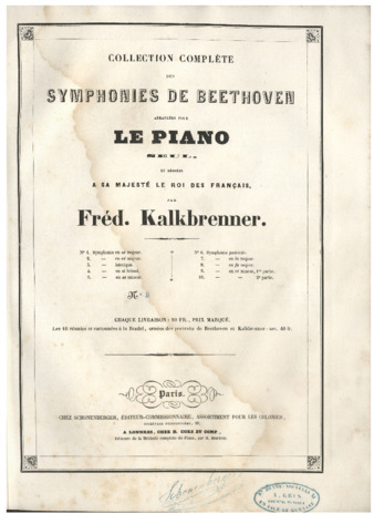 Symphony no. 8, op. 93, arranged by Kalkbrenner for solo piano thumbnail