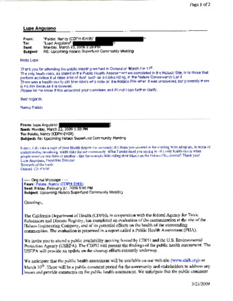 Email back and forth between Lupe Angiano and Nancy Palate thumbnail