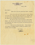 Letter from Joseph Willicombe to Joseph Jelinek, July 1, 1938 thumbnail