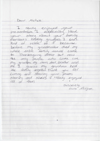 Letter from Gina Morgan thumbnail