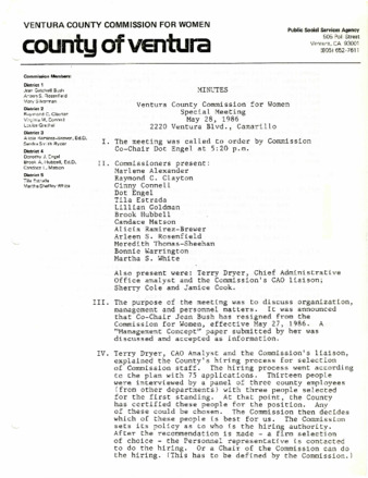 Minutes May 28, 1986 thumbnail