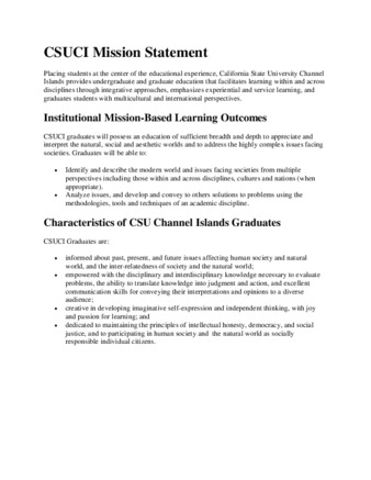 CSUCI Mission Statement thumbnail