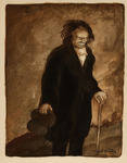 Beethoven walking alone with coat, hat and cane thumbnail