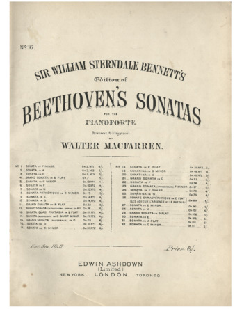 Piano Sonata no. 16 in G major, op. 31, no. 1, edited by Bennett and Macfarren thumbnail