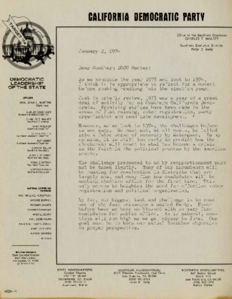 Letter from Charles T. Manatt thumbnail