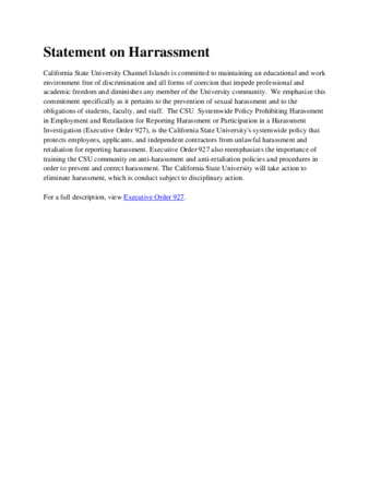 Statement on Harrassment (website) thumbnail