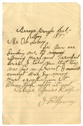 Letter from J. F. Young thumbnail