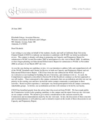 WASC 2006 CSUCI Letter of Intent to WASC thumbnail