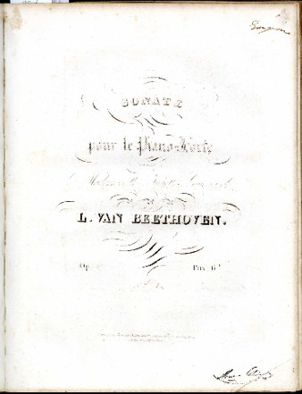 Sonate pour le piano-forte dédiée à Mademoiselle Juliette Guicciardi de L. van Beethoven. Op. 27 ... No. 1 [i.e.2] thumbnail
