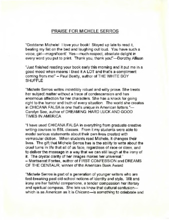 Praise for Michele Serros thumbnail