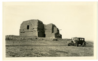 [Car parked in front of stone house] thumbnail