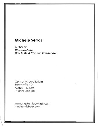 Michele Serros Author of: Chicana Falsa and How to Be a Chicana Role Model Central MS Auditorium thumbnail