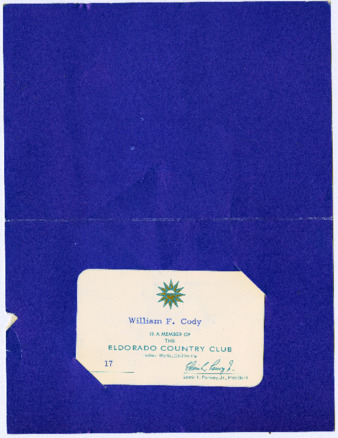 William F. Cody is a Member of the Eldorado Country Club [membership card] thumbnail