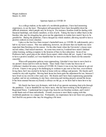 Megan Anderson COVID-19 Narrative thumbnail