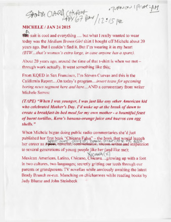 Radio transcript dedicated to Michele Serros thumbnail