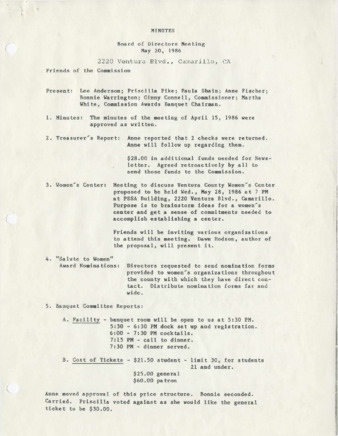 Minutes May 20, 1986 thumbnail