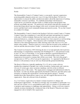 Sustainability Council of Ventura County Profile thumbnail