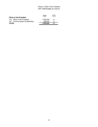 Office of the President 2007-2008 Budget at a Glance thumbnail