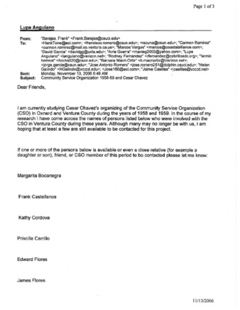 E-mail from Frank Barajas to Lupe Anguiano (Forwarded Message) thumbnail