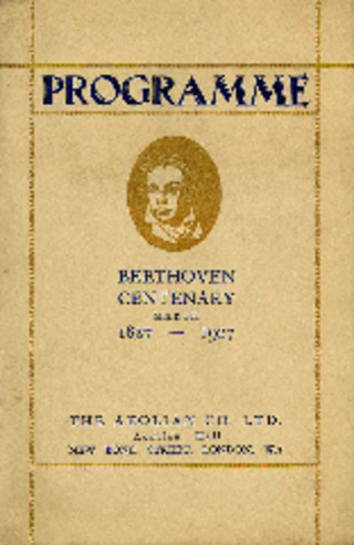 Beethoven Centenary March 1827-1927: Programme thumbnail