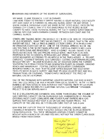 Speech to the Chairman and Members of the Board of Supervisors in Opposition of an LNG Facility thumbnail