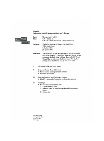 2000 Agenda: Culturally Specific Museum Director's Forum thumbnail