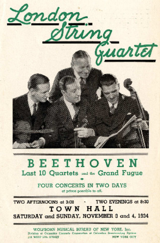 Beethoven Last 10 Quartets and the Grand Fugue, London String Quartet, November 3 and 4, 1934 thumbnail