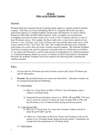 SP 03-22 Policy on the Schedule Template thumbnail