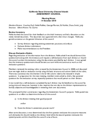 2010_10_14 Assessment Council Minutes thumbnail