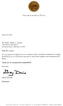 Letter from Gray Davis to Hank Lacayo, April 14, 2003 thumbnail
