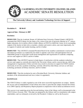 SR 06-03 Commend University Library and Academic Technology Services and Support thumbnail