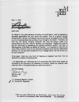 Letter to Elsa Flores from Denise Lugo thumbnail
