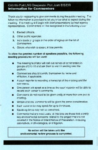 Cabrillo Port LNG Deepwater Port Joint EIS/EIR: Information for Commenters thumbnail