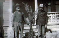 G.W. Faulkner Holding Oats in Front of his Home, Santa Paula, CA thumbnail