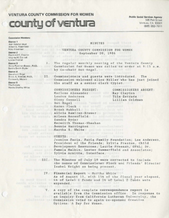 Minutes September 20, 1986 thumbnail