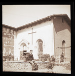[Fred Louis, northeast courtyard of Mission San Luis Obispo] thumbnail