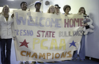 Welcoming Pacific Coast Athletic Association Champion Fresno State Football Team at Fresno Air Terminal thumbnail