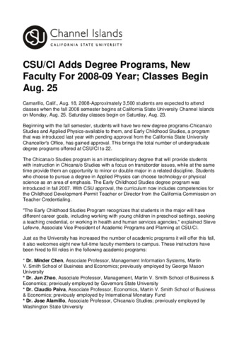 CSU/CI Adds Degree Programs, New Faculty For 2008-09 Year; Classes Begin Aug. 25 thumbnail
