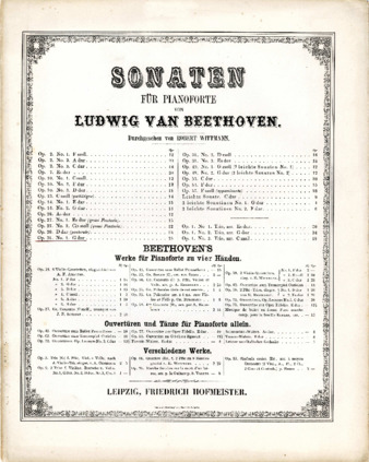 Piano sonata no. 16 in G major, op. 31, no. 1, edited by Wittmann and published by Hofmeister thumbnail