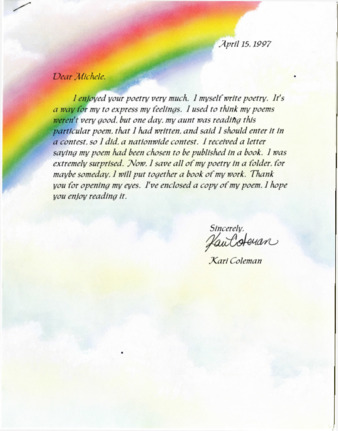 Letter from Kari Coleman thumbnail