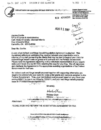 F&A Rate Negotiated Agreement thumbnail