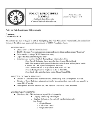 Foundation policy on cash receipts and disbursements thumbnail