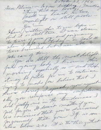 Letter and Poem from Carl D. Duncan to Patricia Whiting, October 22, 1964 thumbnail