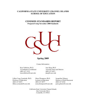 2009 CCTC CSUCI Common Standards Report thumbnail