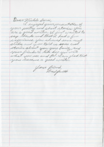 Fan letter to Michele Serros thumbnail