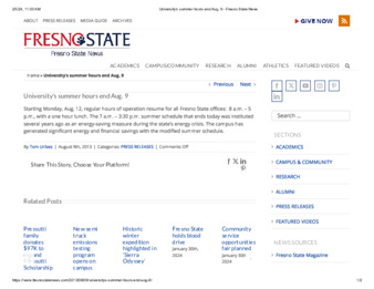 University's summer hours end Aug. 9 thumbnail