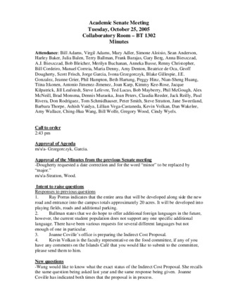 Academic Senate Meeting Minutes for October 25, 2005 thumbnail