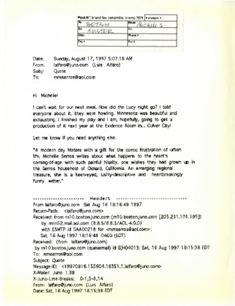 Email to Michele Serros thumbnail